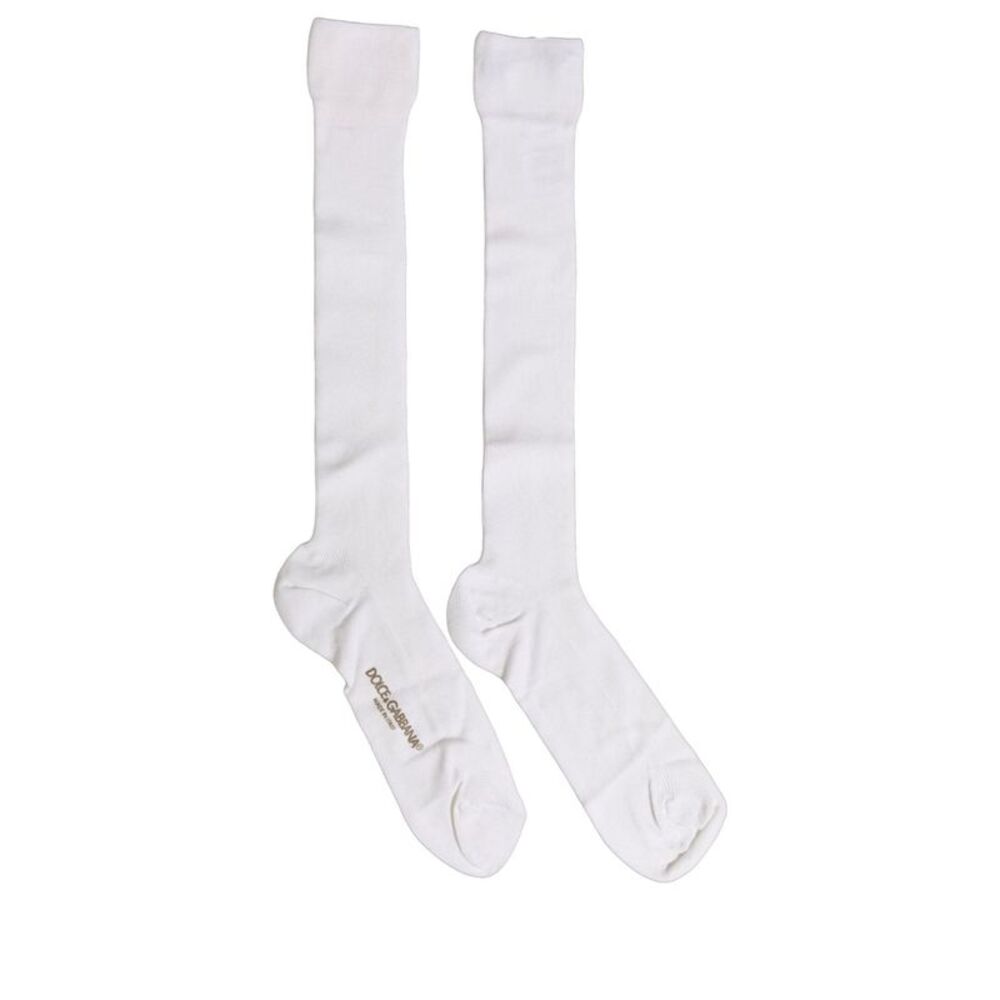 Dolce & Gabbana Men White Viscose Over The Calf Accessory Men's Socks